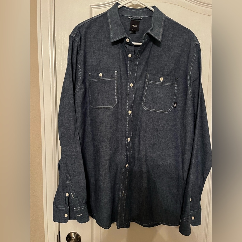 Vans denim shirt, button down. Size XL.